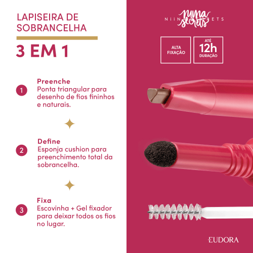 Lapiseira De Sobrancelha 3 Em 1 Média Niina Secrets 1,1G - Imagem 2